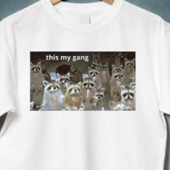 This My Gang Funny Raccoon Meme Shirt, Inappropriate Unethical Gift - Picture 3 of 3